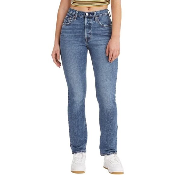 Women's 501 Original Fit Jeans Medium Indigo Straight Leg 28 Regular